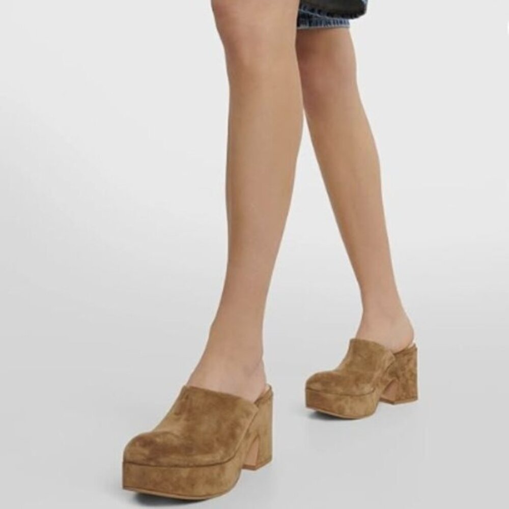 Women's Tan Suede Platform Sandals